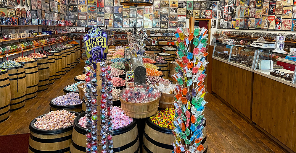 candies on store shelves